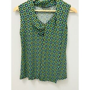 American City Wear Sleeveless Geometric Print Cowl Neck Top Women
